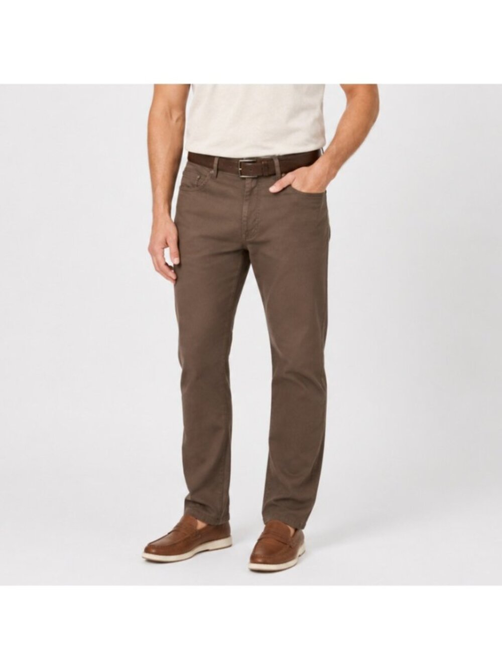 Southern Marsh Cahaba Mens 36x30 Brown Comfort Stretch Twill 5 Pocket Pants
